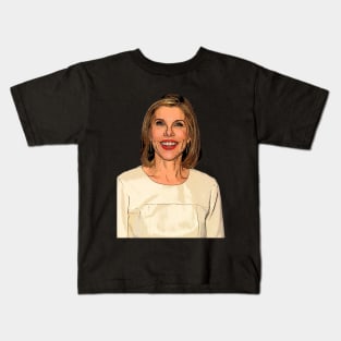 Christine Baranski Beige Cartoon Kids T-Shirt